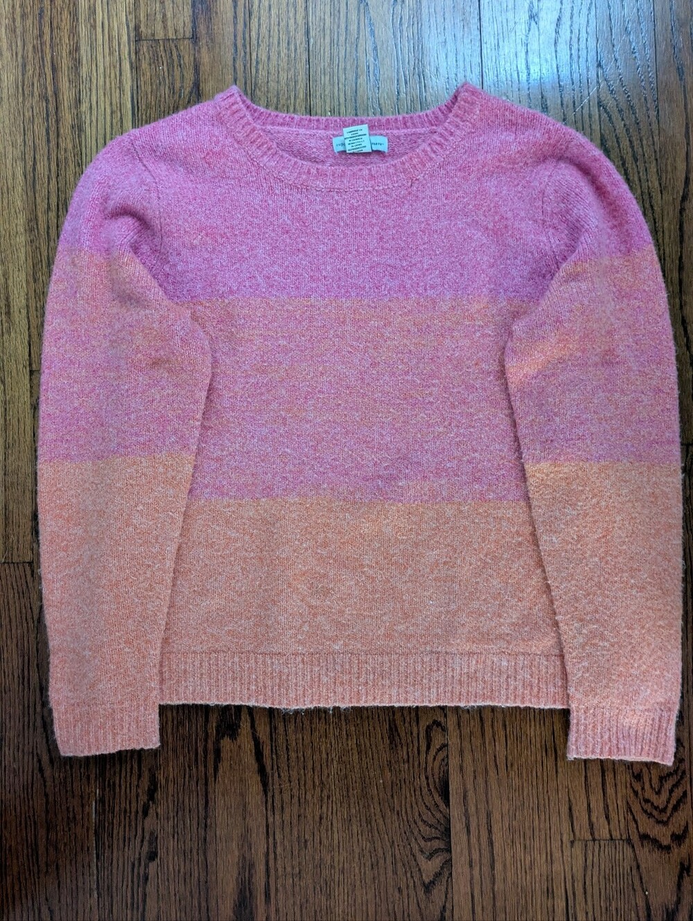 Cupcakes & Cashmere Pink, Orange Colorblock Pullover Sweater, Sz XL - Picture 1 of 5